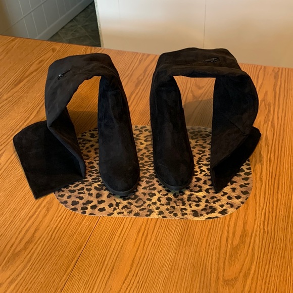 Shoes - Over the Knee faux suede boots, size 10.  (Not sure of the brand).  BLACK.